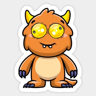 Baby Monster Brown Crazy Sticker